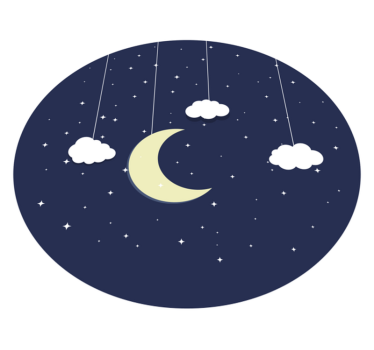 Tapis vinyle pour enfants thème de la nuit étoilée - TenStickers