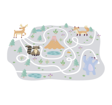 Tapis vinyle jeux chemin forestier ludique - TenStickers