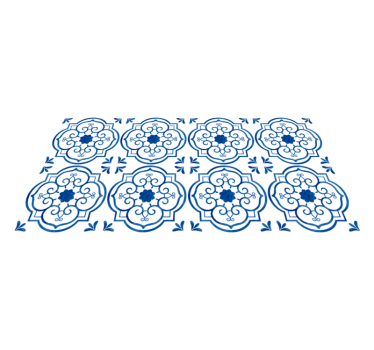 Tapis vinyle carreaux de ciment motif de carrelage orné - TenStickers