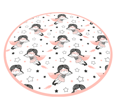 Tapis vinyle pour enfants aire de jeux circulaire ballerine - TenStickers