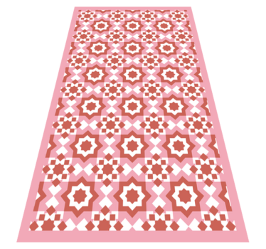 Tapis vinyle carreaux de ciment formes rouges - TenStickers