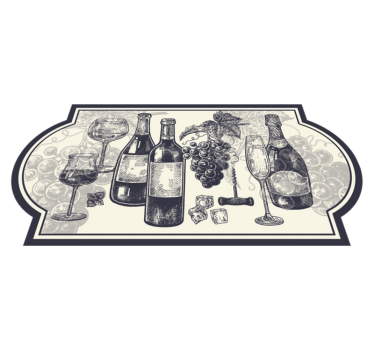 Tapis vinyle cuisine l'élégance sur le thème du vin - TenStickers