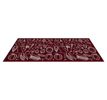 Tapis vinyle cuisine dessins de légumes rouge - TenStickers