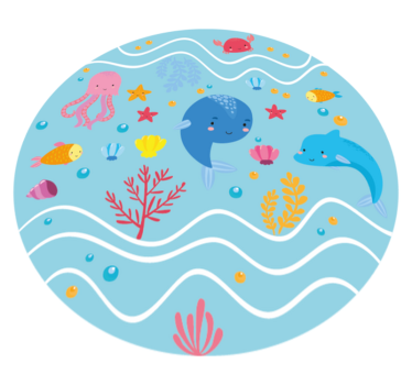 Tapis vinyle pour enfants amis océaniques - TenStickers