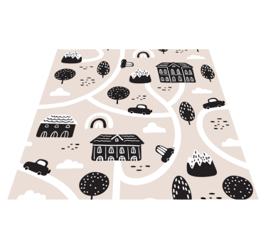 Tapis vinyle pour enfants modèle de route de ville - TenStickers