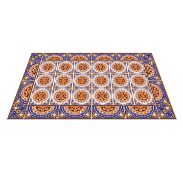 Tapis vinyle cuisine formes multicolores - TenStickers