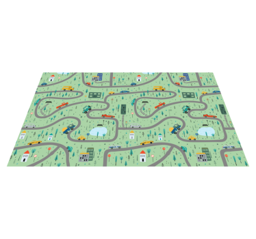 Tapis vinyle route plan de circulation de la ville - TenStickers