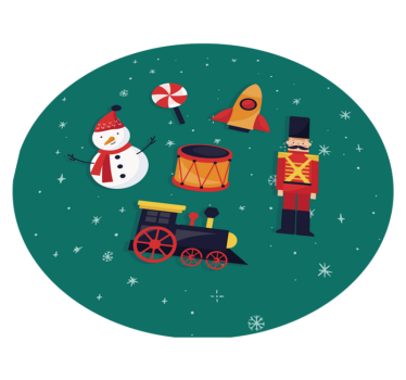 Tapis vinyle autres tapis cercle de jouets festif - TenStickers
