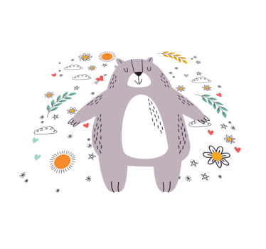 Tapis vinyle pour enfants illustration d'ours fantaisiste - TenStickers