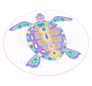 Tapis vinyle pour enfants illustration de tortue colorée - TenStickers