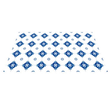 Tapis vinyle carreaux de ciment motif floral bleu - TenStickers