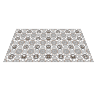 Tapis vinyle cuisine carrelage fleurs au sol - TenStickers
