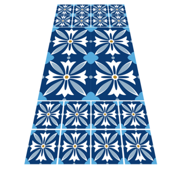 Tapis vinyle carreaux de ciment motif floral en céramique - TenStickers