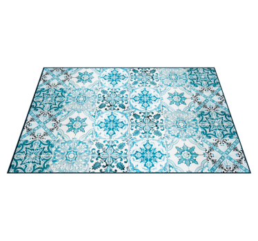 Tapis vinyle carreaux de ciment méditerranéens bleus - TenStickers