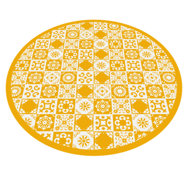 Tapis vinyle carreaux de ciment mosaïque circulaire ornée - TenStickers