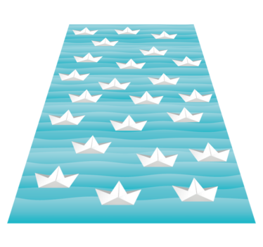 Tapis vinyle étoile bateaux en papier rayé - TenStickers