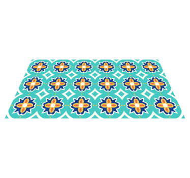 Tapis vinyle carreaux de ciment motif de mosaïque florale - TenStickers