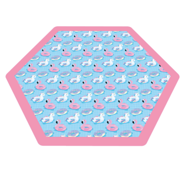Tapis vinyle pour enfants hexagone de licorne ludique - TenStickers