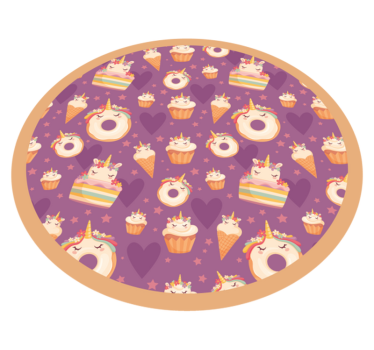 Tapis vinyle pour enfants licorne traite ronde - TenStickers