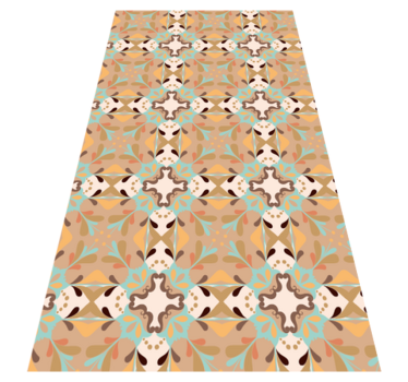 Tapis vinyle carreaux de ciment étoile en mosaïque - TenStickers