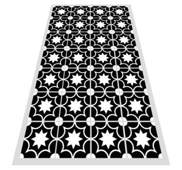 Tapis vinyle carreaux de ciment noirs blancs - TenStickers