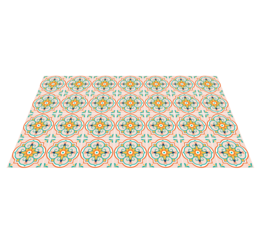 Tapis vinyle carreaux de ciment motif à motifs en mosaïque - TenStickers