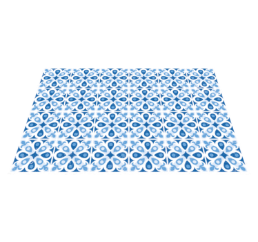 Tapis vinyle carreaux de ciment carrelage à motifs bleus - TenStickers