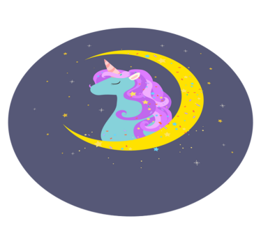Tapis vinyle pour enfants images de croissant de licorne - TenStickers