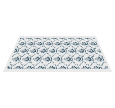 Tapis vinyle carreaux de ciment motif feuillage élégant - TenStickers