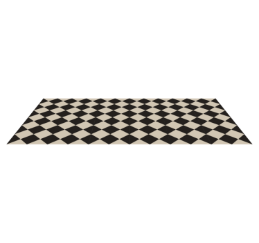 Tapis vinyle cuisine motif losanges noirs et blancs - TenStickers