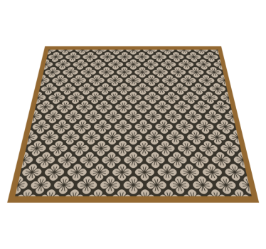 Tapis vinyle cuisine motif floral tons bruns - TenStickers