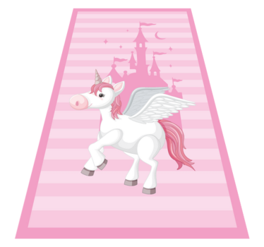 Tapis vinyle pour enfants images du château de licorne - TenStickers