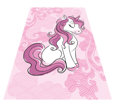 tapis vinyle enfant Licorne sautant sur les nuages - TenStickers