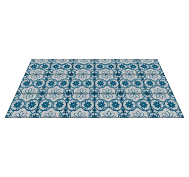 Tapis vinyle carreaux de ciment mosaïque florale - TenStickers