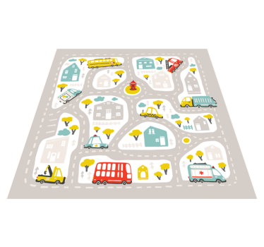 Tapis vinyle pour enfants circuit de jeu urbain - TenStickers