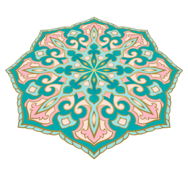 Tapis mosaique vinyle médaillon inspiré du mandala - TenStickers