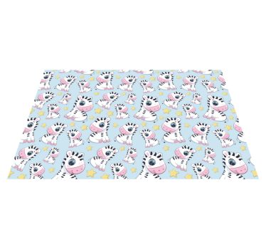 Tapis vinyle pour enfants motif étoilé zèbre - TenStickers
