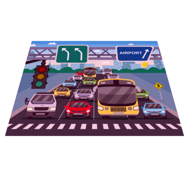 Tapis vinyle route temps de jeu dans la circulation - TenStickers