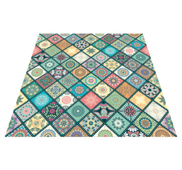 Tapis mosaique vinyle patchwork de motifs en mosaïque - TenStickers