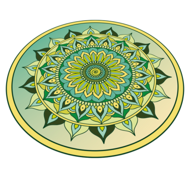 Tapis vinyle ethnique Ombre verte mandala - TenStickers