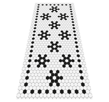 Tapis vinyle carreaux de ciment hexagones de mosaïque - TenStickers