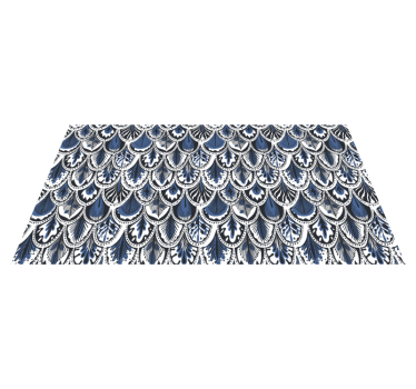 Tapis vinyle carreaux de ciment motif de queue de paon - TenStickers