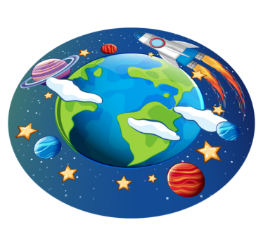 Tapis vinyle pour enfants orbite planétaire - TenStickers