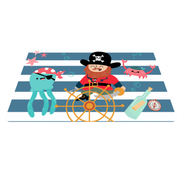 Tapis vinyle pour enfants aventure de pirates - TenStickers