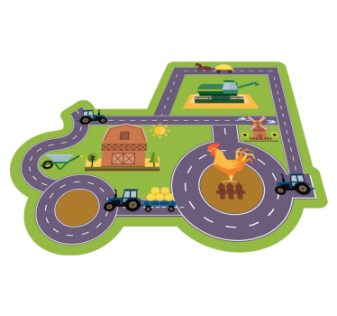 Tapis vinyle route circuit de jeu à la ferme - TenStickers