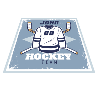 Tapis vinyle personnalise Vestiaire hockey sur glace - TenStickers