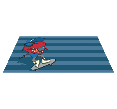 Tapis vinyle autres tapis dinosaure en skateboard - TenStickers