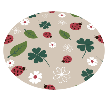 Tapis vinyle forme animal Feuilles avec coccinelle - TenStickers