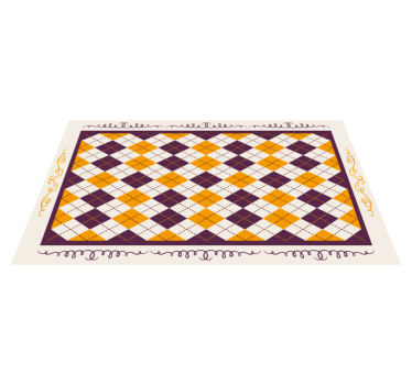 Tapis vinyle carreaux de ciment motif géométrique à chevrons - TenStickers