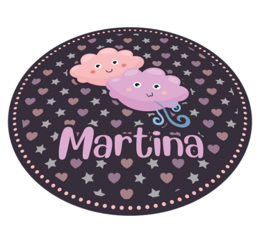 Tapis vinyle autres tapis nuages violets avec nom - TenStickers